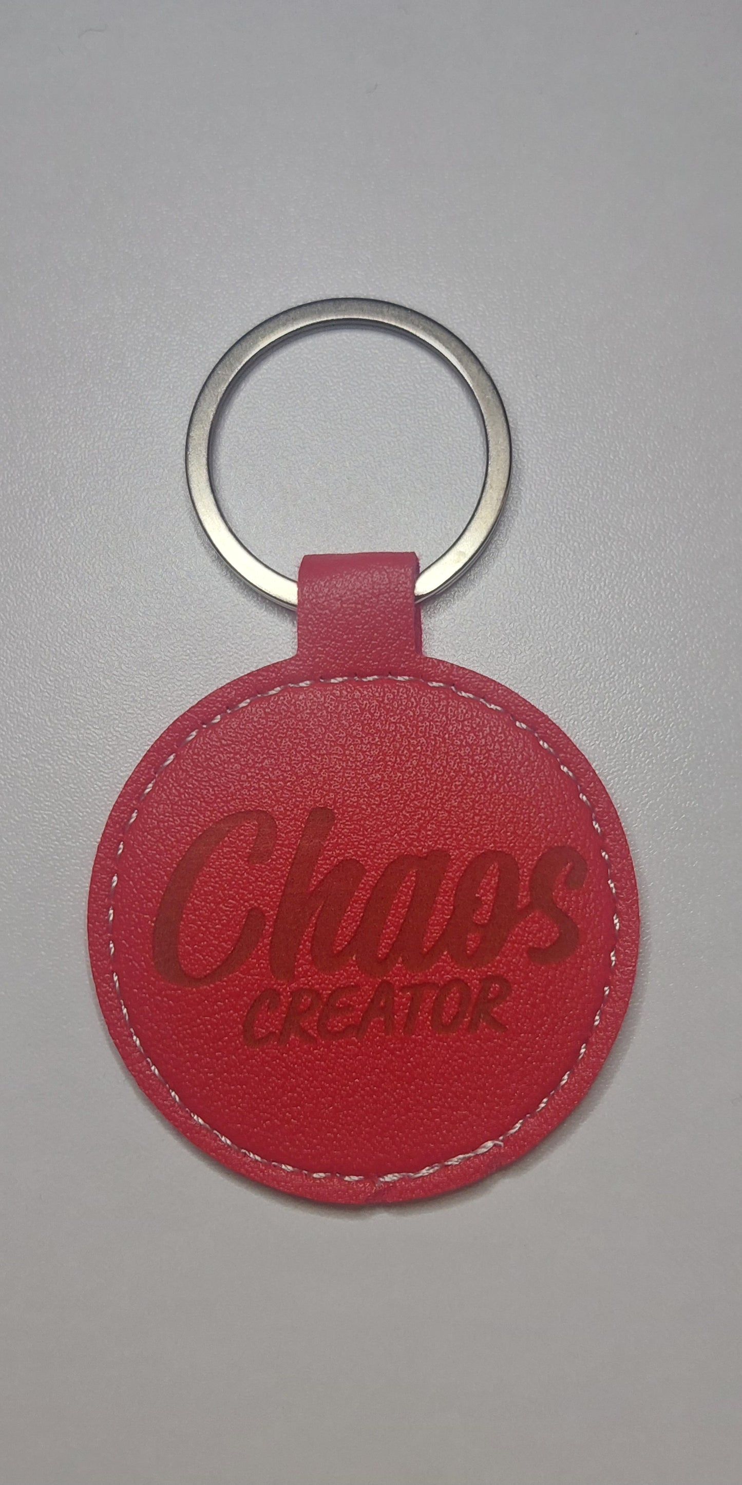PU Leather Keyring - Round
