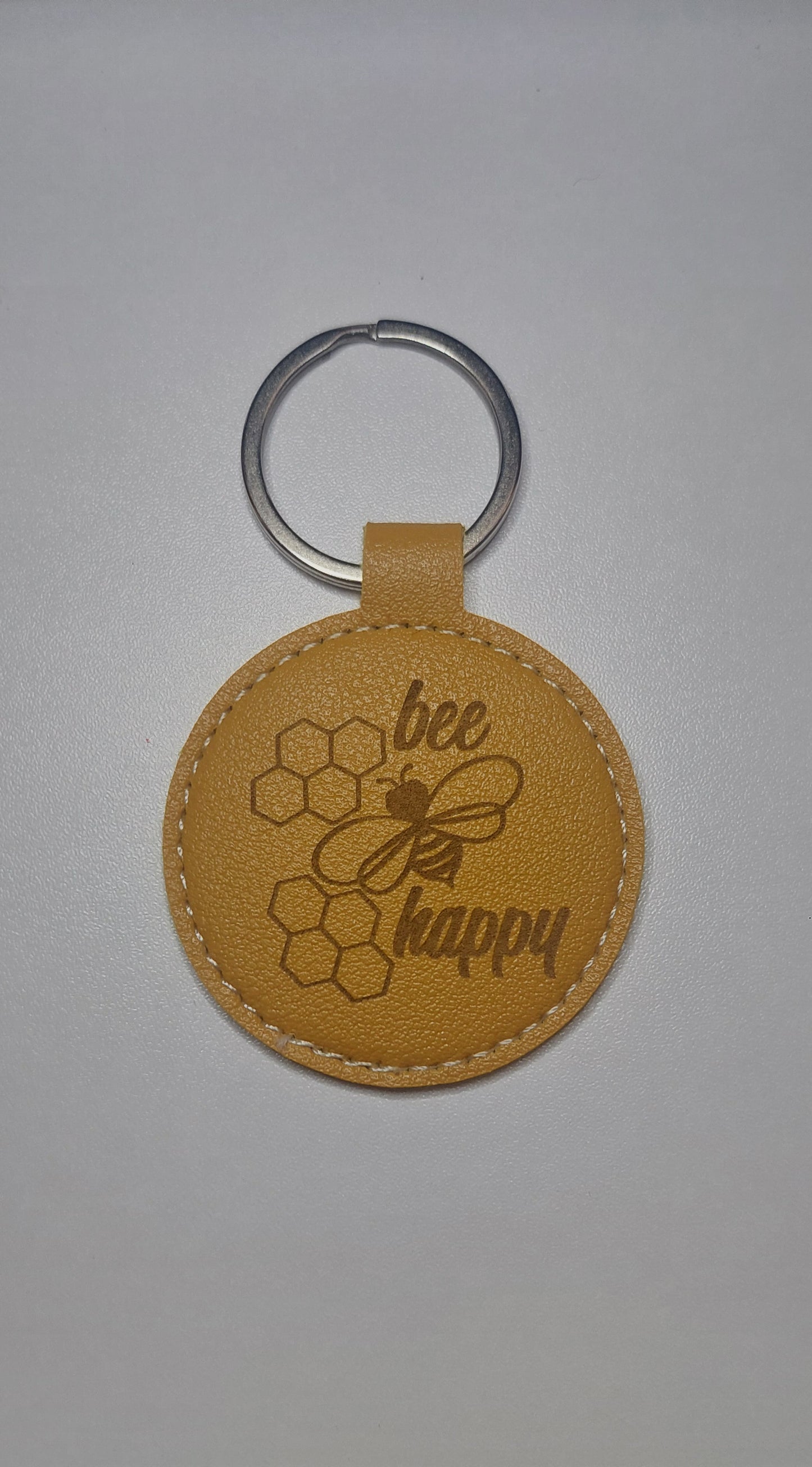 PU Leather Keyring - Round