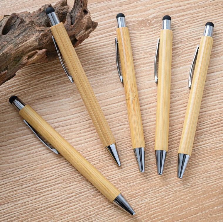 Retractable Touchscreen Bamboo Pen