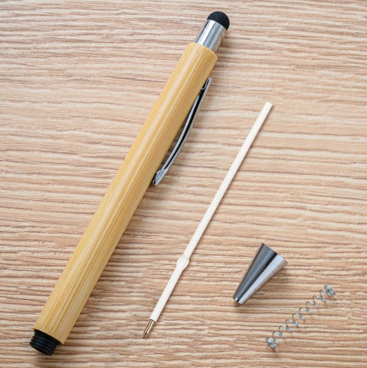 Retractable Touchscreen Bamboo Pen